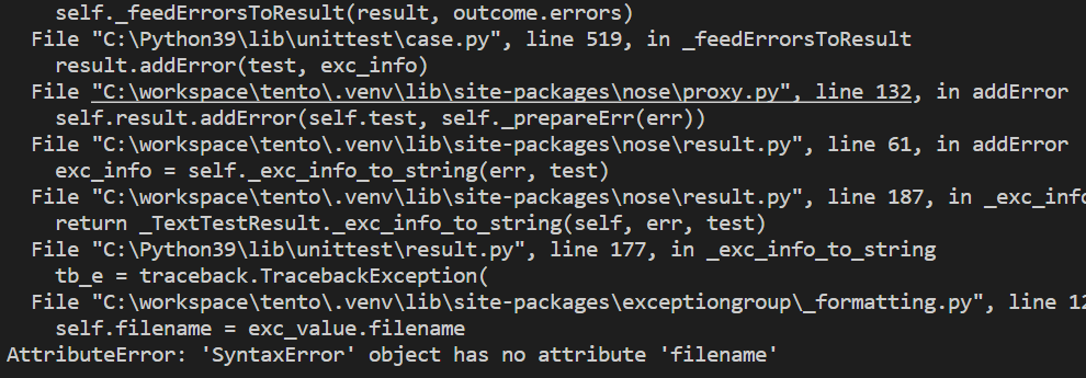 AttributeError: ‘SyntaxError’ object has no attribute ‘filename’