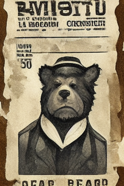 funny wanted poster of teddy bear gangster