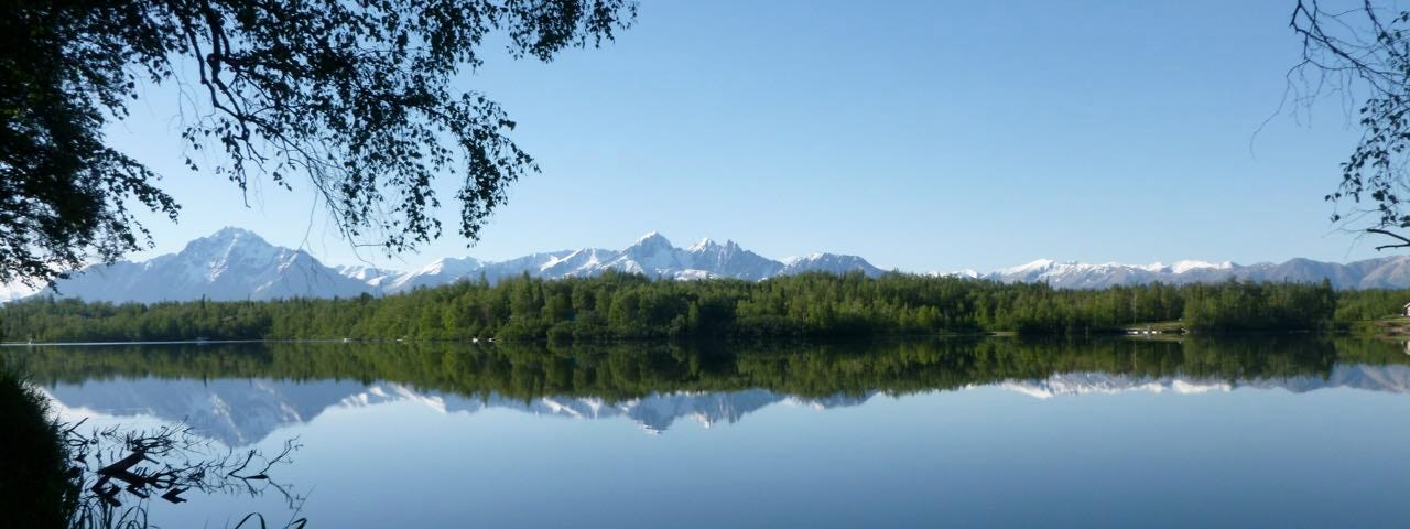 An island in a lake in Alaska.