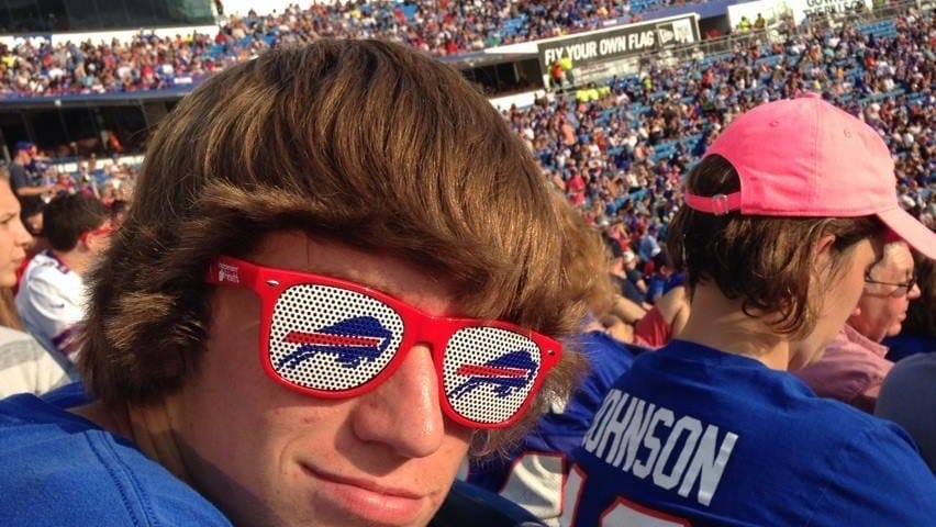 Bryce is just way too cool and loving his sunglasses at his first Bills’ game.