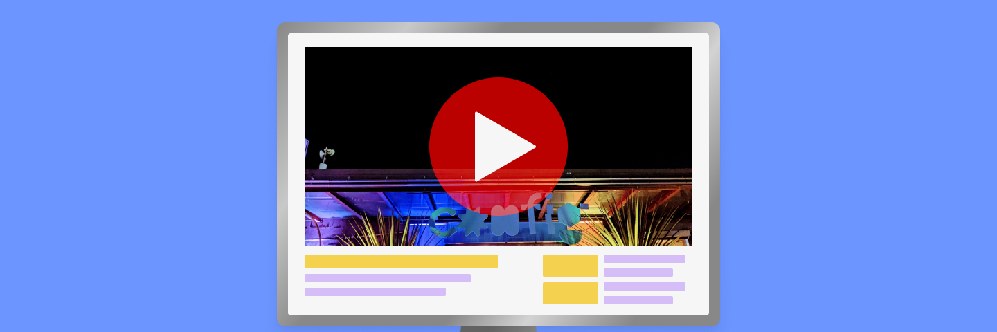 Graphic illustration of a YouTube video mockup