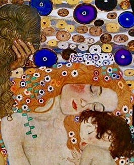 A cropped portion of Gustav Klimt’s painting, The Three Ages of Woman, painted in 1905. The original is 180 cm X 180cm.