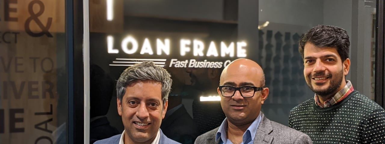 Image of the founding members of Loan Frame Technologies: Rishi Arya, Shailesh Jacob, and Akshun Gulati