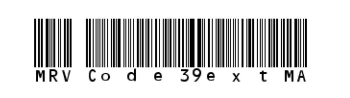 black and white graphic image of an MRV code