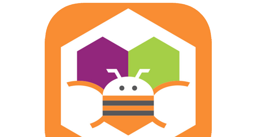 App inventor logo, which looks like a bee inside a very small honeycomb