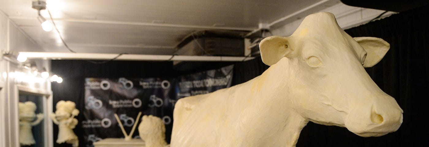 The famous butter cow at the Iowa State Fair where Democrats have crowded to meet 2020 voters