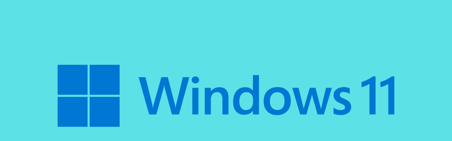 Windows 11 Logo on a Cyan Background