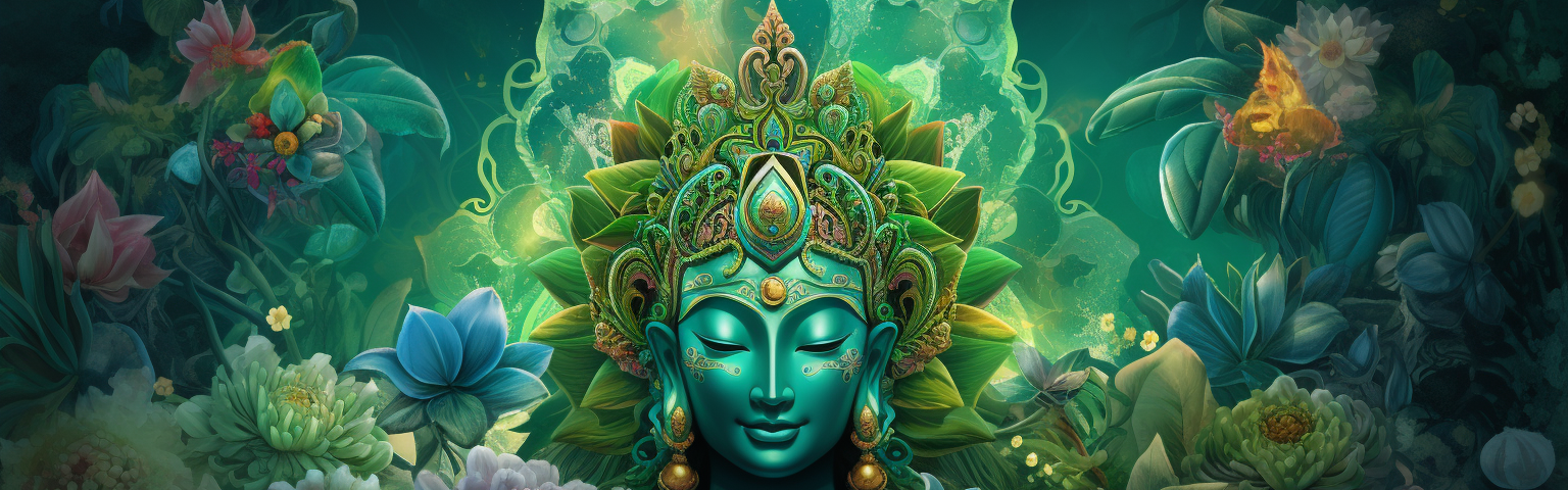 The Green Tara of Buddhism who embodies chanting.