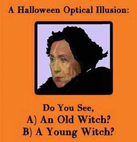 Halloween illusion with Hillary Clinton