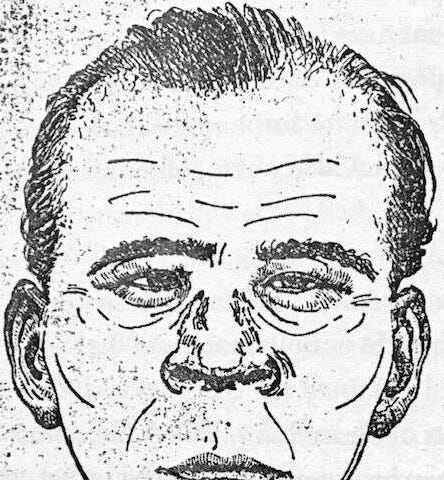 A sketch of a suspect for a crime investigation.