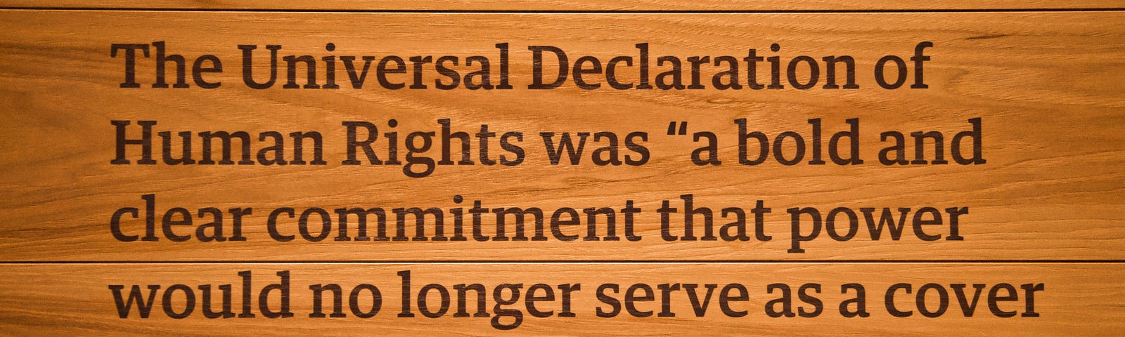 A comment on the Universal Declaration of Human Rights by Jimmy Carter