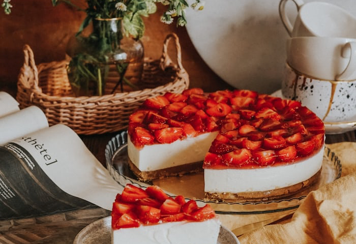 Photo of a strawberry kuchen.