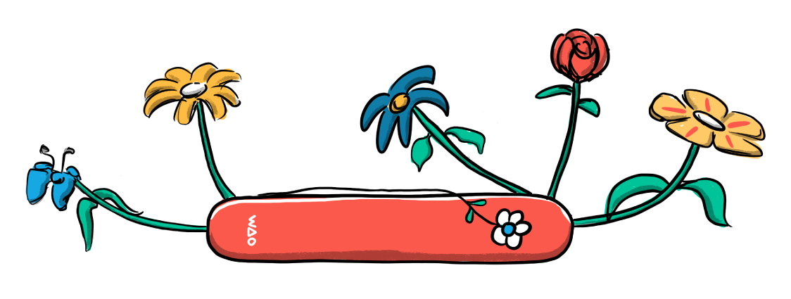 Penknife with flowers instead of blades