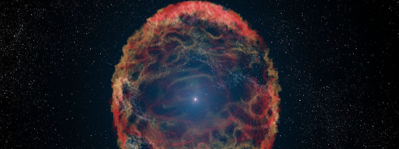 Supernova 1993J. Credits: NASA, ESA e G. Bacon (STScI)