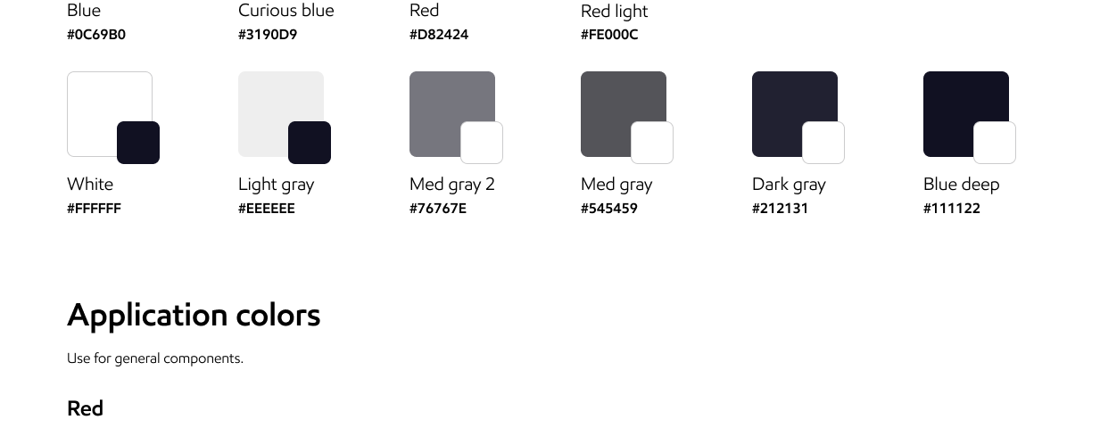 Image containing Standard Design System color palette.