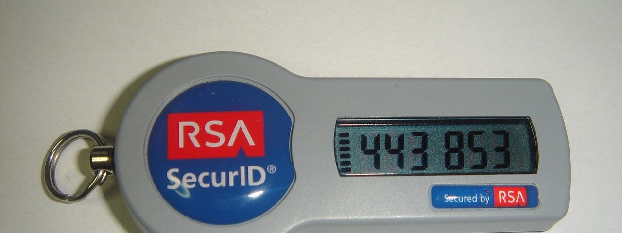 An RSA SecurID SID700 token without USB connector.