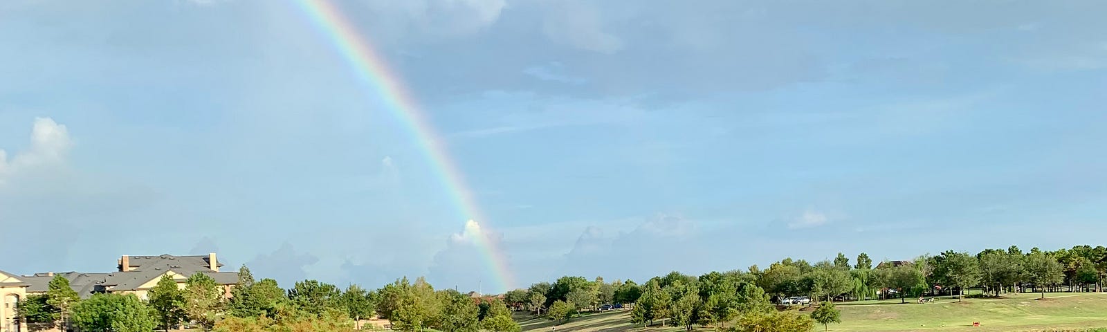 Rainbow over lake