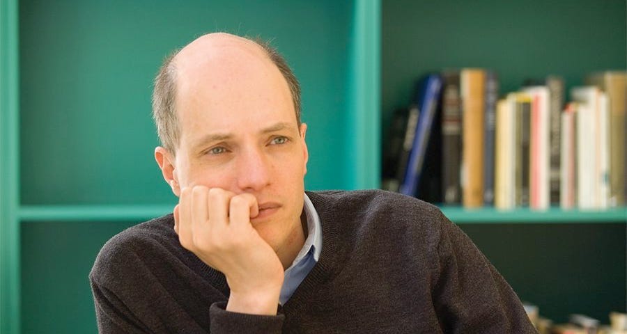 A portrait of Alain de Botton