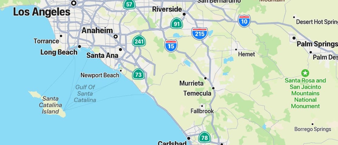 Map of Southern California