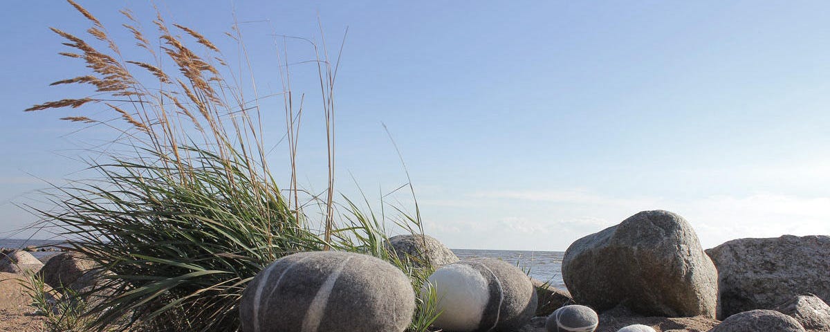 KATSU stones on the beach
