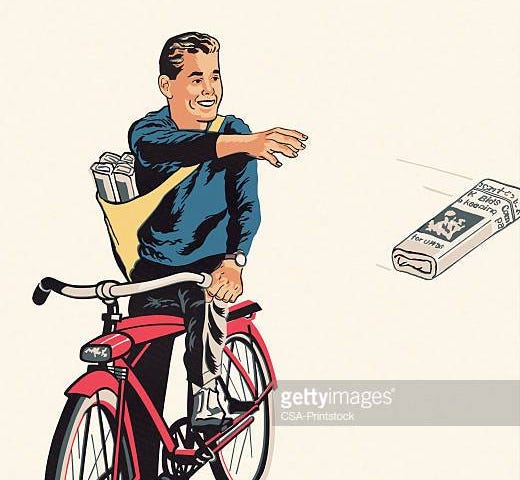 What standard newspaper delivery looks like