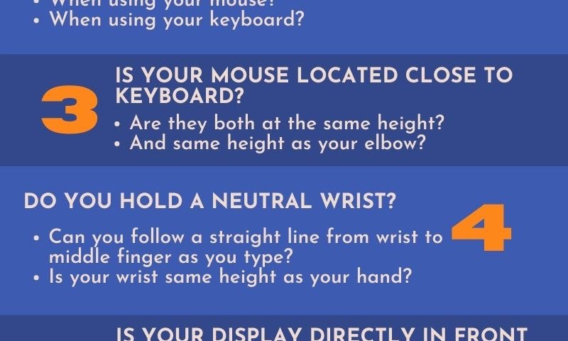 questions to ask when wanting to set up an ergonomic workspace