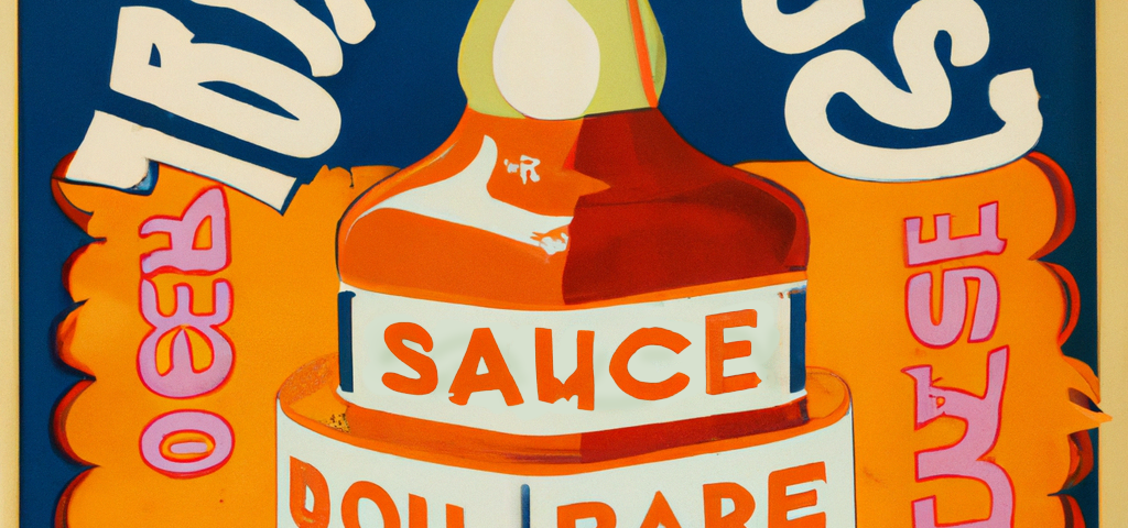 A vintage-looking poster for BBQ sauce.