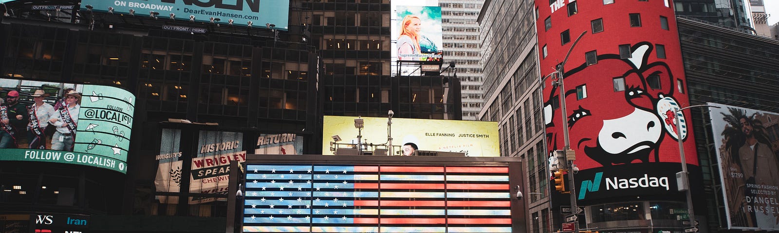 american flag sign in new york