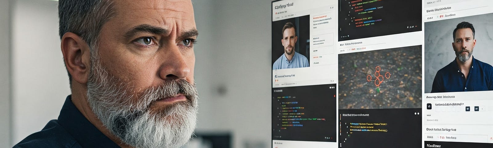 Tech manager staring at computer