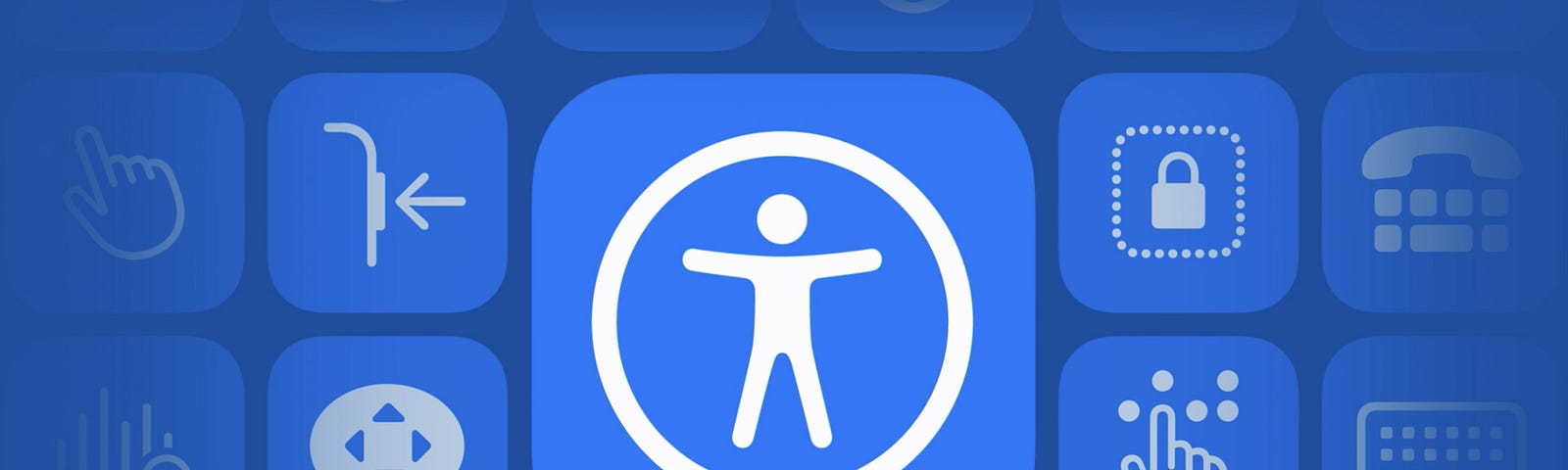 Accessibility icon surrounded by other iOS icons.