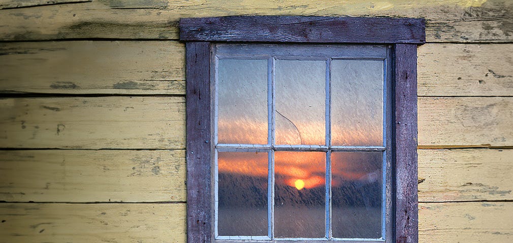 Window reflecting the sun