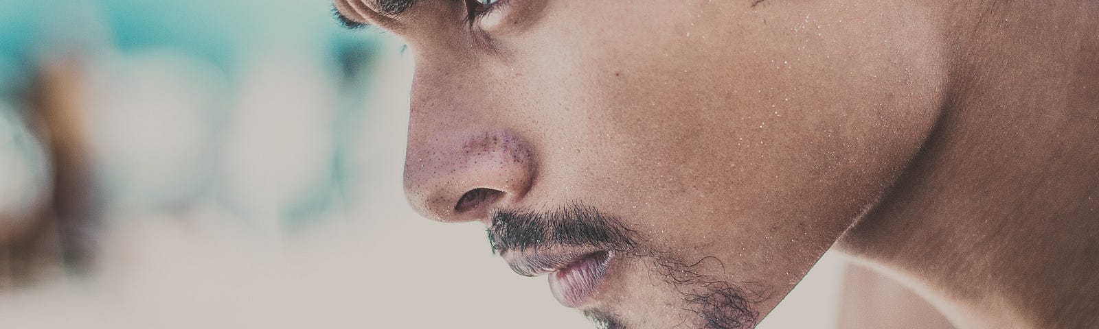 Focus photo of a man’s face.