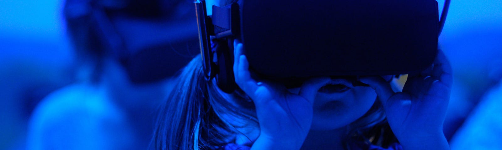 Image of a child using VR goggles
