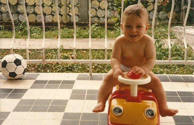 Image of the author as a baby in the Caribbean