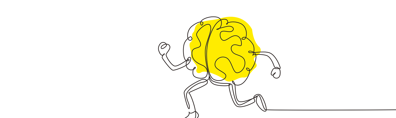 An illustration of human brain trying to catch up with technology