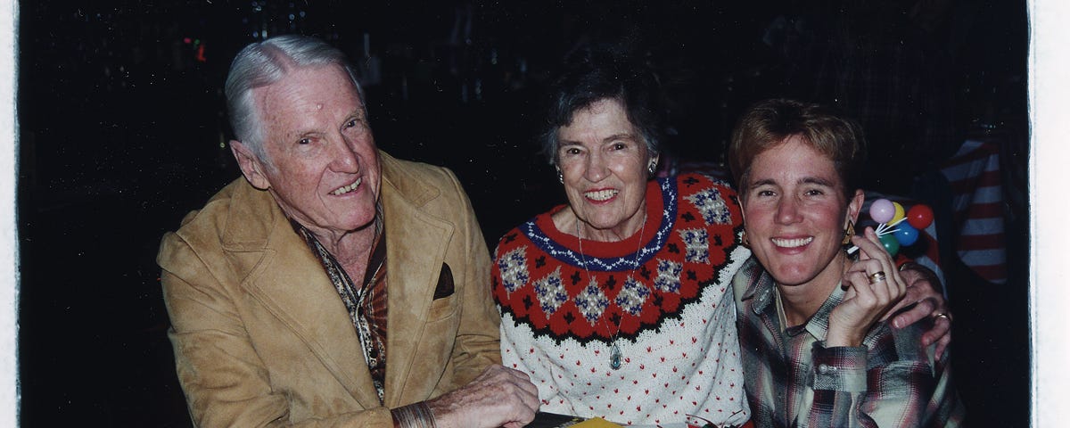 Mary with her step-father and mother