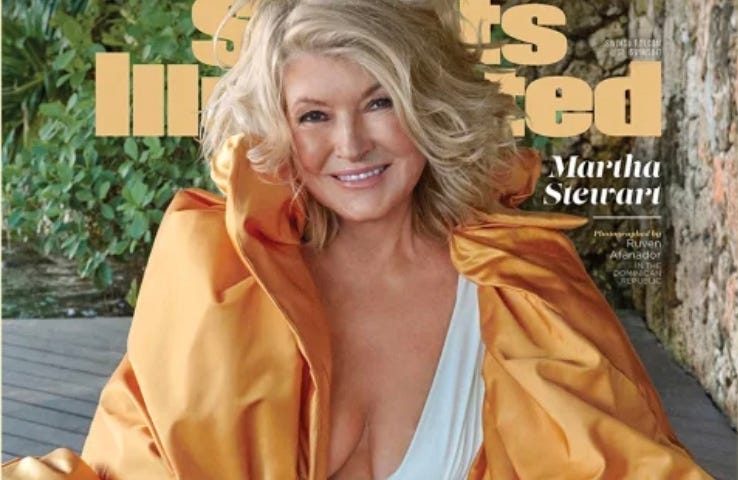 Martha Stewart on the cover of Sports Illustrated Swimsuit edition