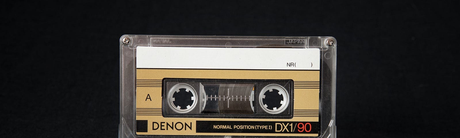 Photo of a cassette tape.