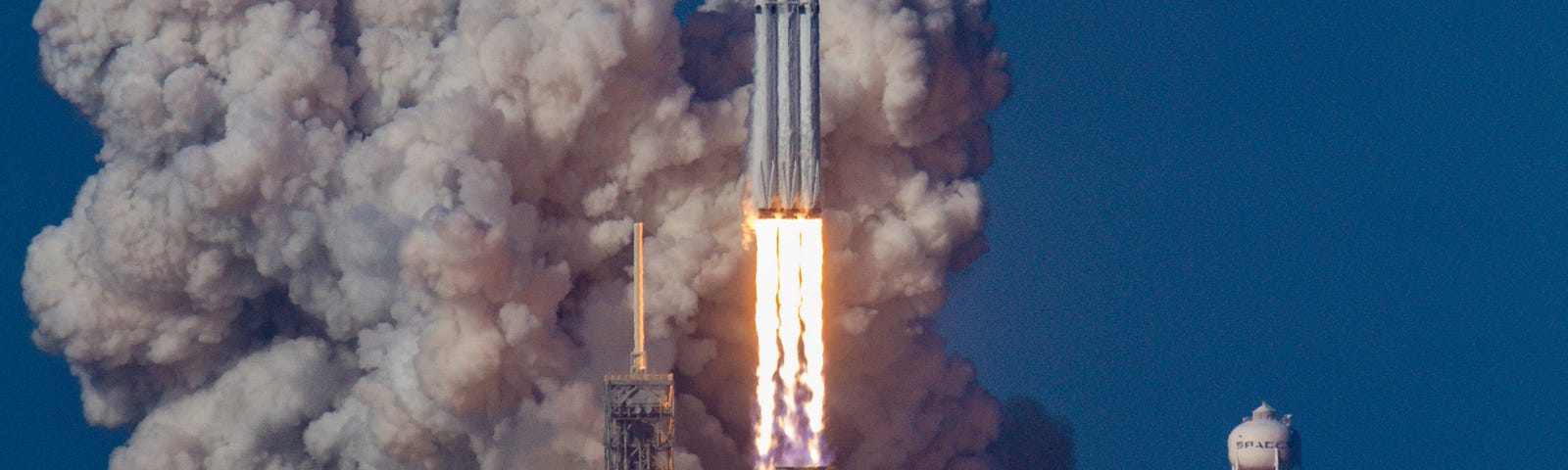 Spacecraft launching from its pad