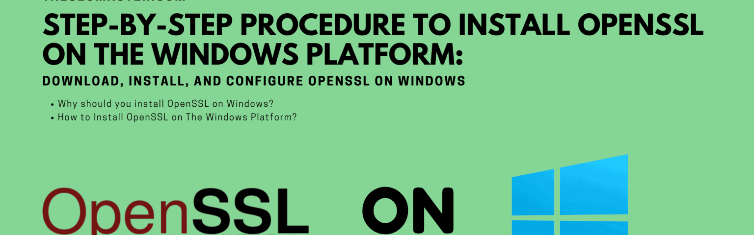 OpenSSL Logo and Windows Logo with post titles on a green background