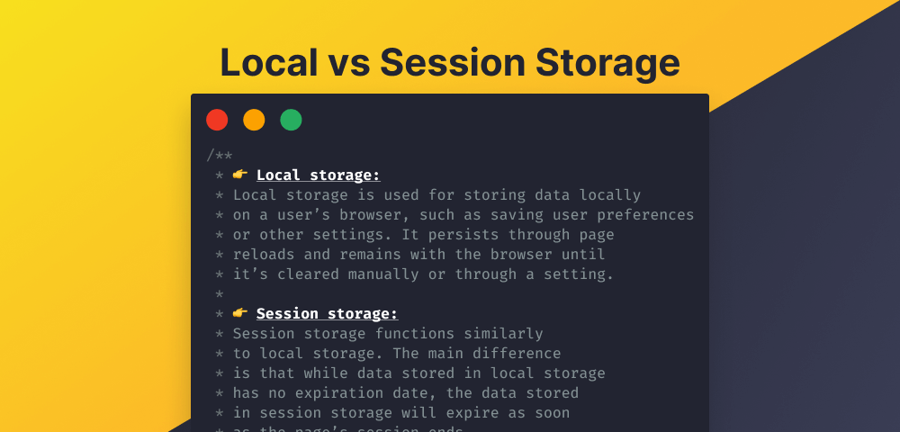 Local storage vs session storage