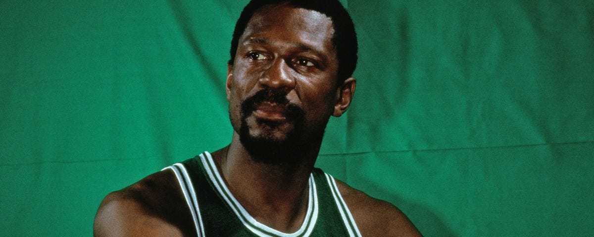 Photo of Bill Russell in Celtics unifrom