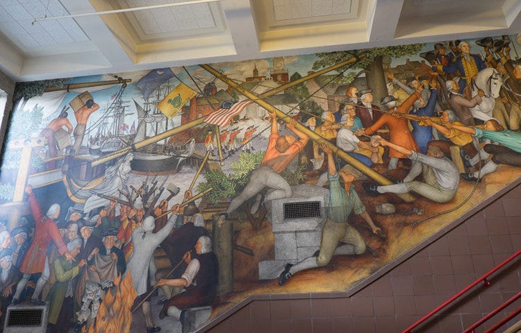 A mural about George Washington’s Life by Victor Arnautoff. Photo by Richard Rotham.