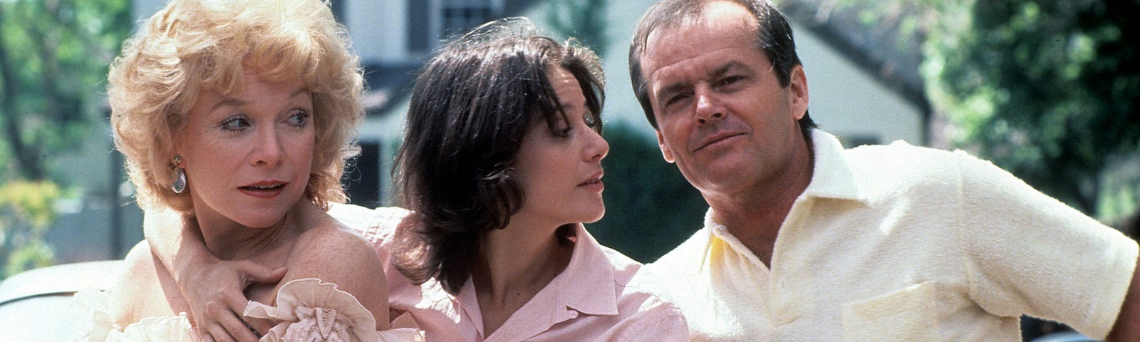A still of Shirley MacLaine, Debra Winger and Jack Nicholson in Terms of Endearment