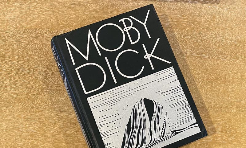 The cover of the Rockwell Kent version of Moby Dick