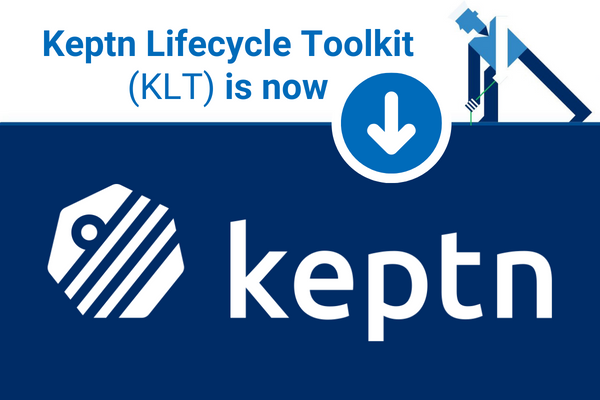 Image of sailor/deckhand hoisting up a sign that says Keptn Lifecycle Toolkit (KLT) is now Keptn.