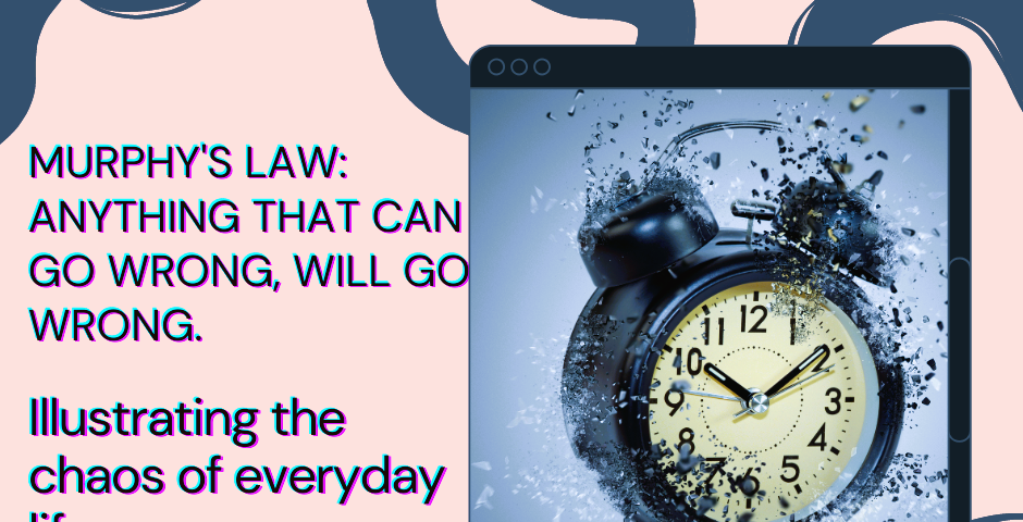 image with text of Murphy’s Law and a Clock on the Wall