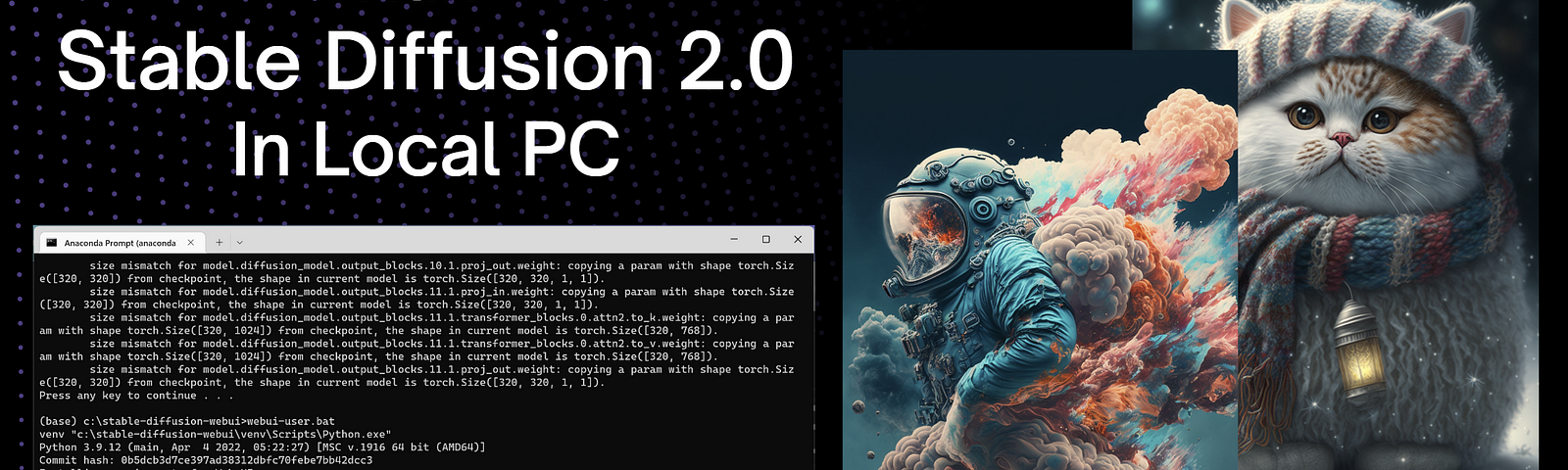 Run stable diffusion 2.0 in local PC. Medium article by Jim Clyde Monge