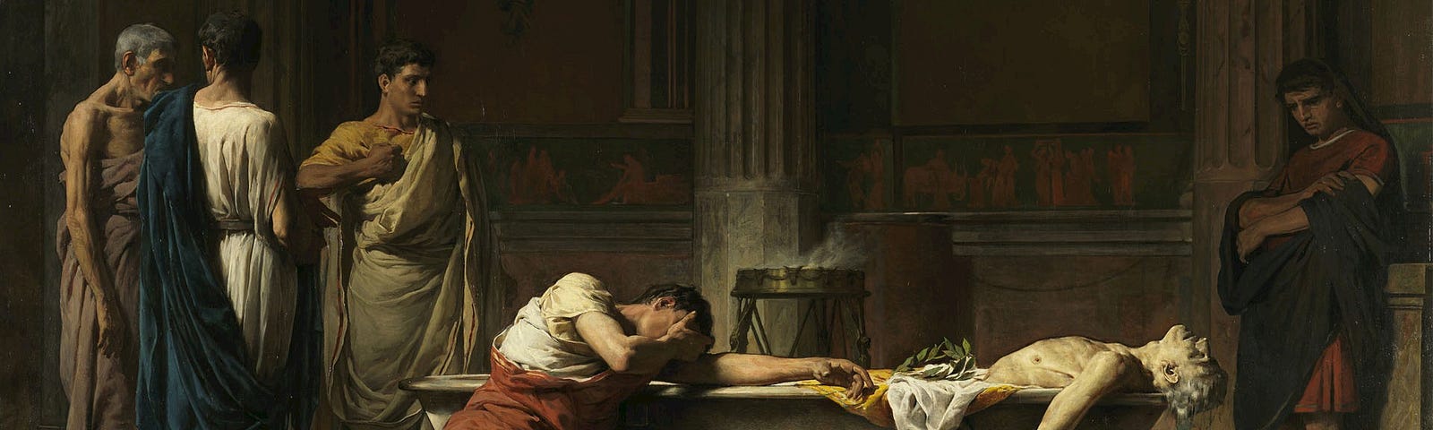 The death of Seneca depicted by Manuel Domínguez Sánchez
