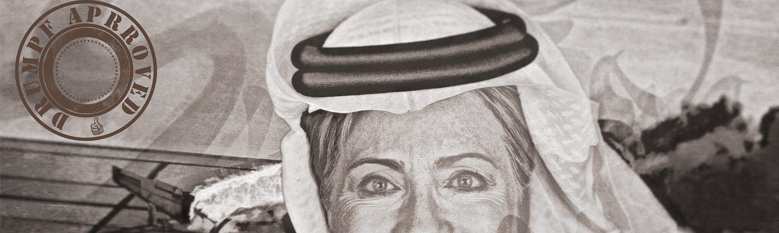 Hillary Clinton’s image superimposed over a plane crash.